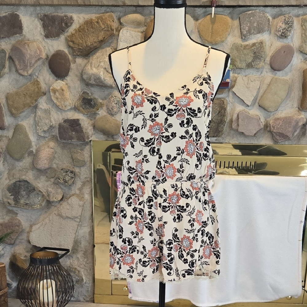 Express Floral Print Spaghetti Strap Romper